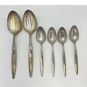 Vintage Oneida Silverplate Community Spoon Set- 2 Soup Spoons & 4 Teaspooons